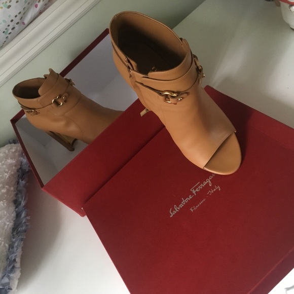 Salvatore Ferragamo Open Toe Boots heal  4in. - Picture 3 of 4